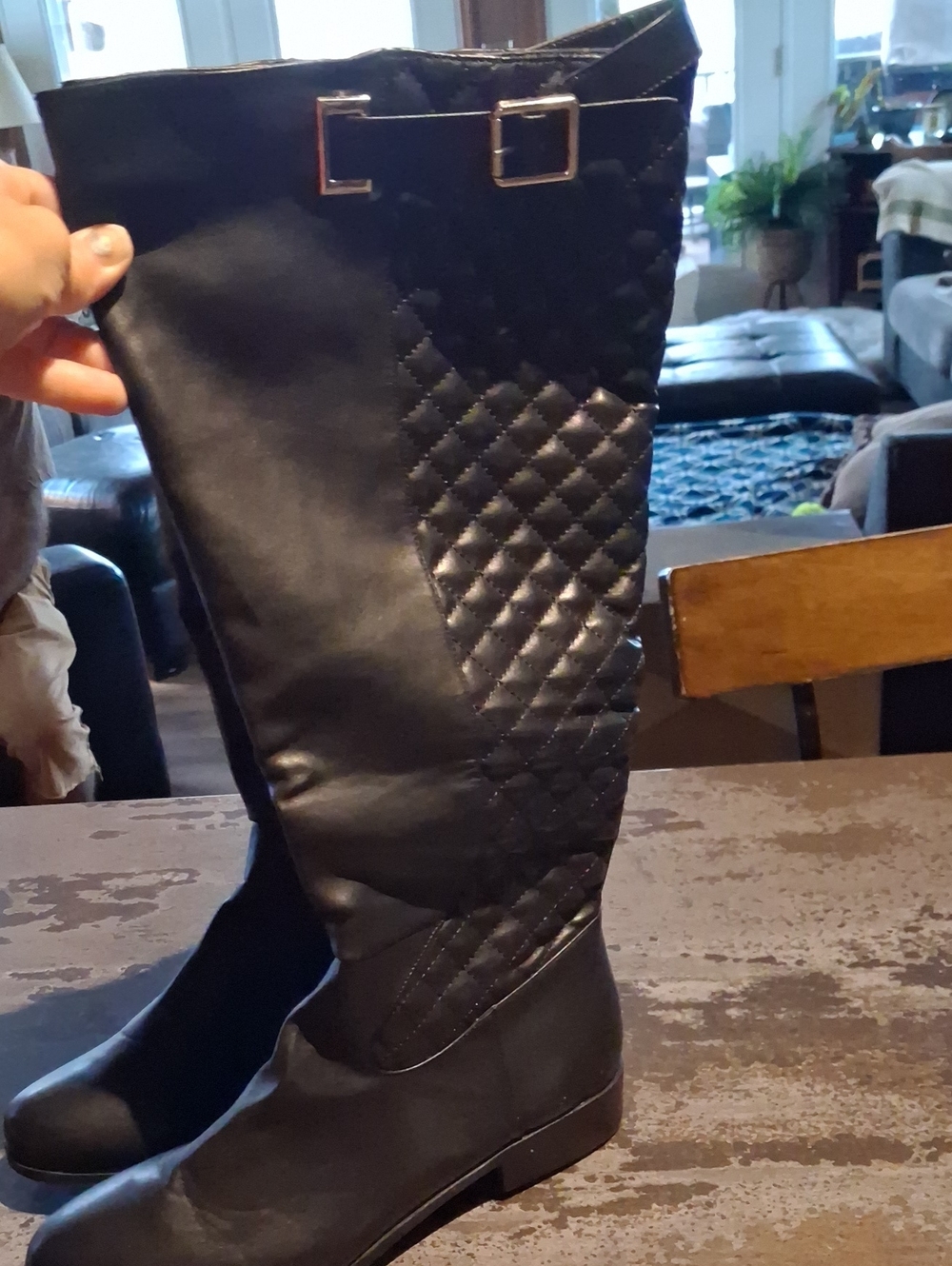 Men's Black Tall Leather Boots - Classic Riding Style